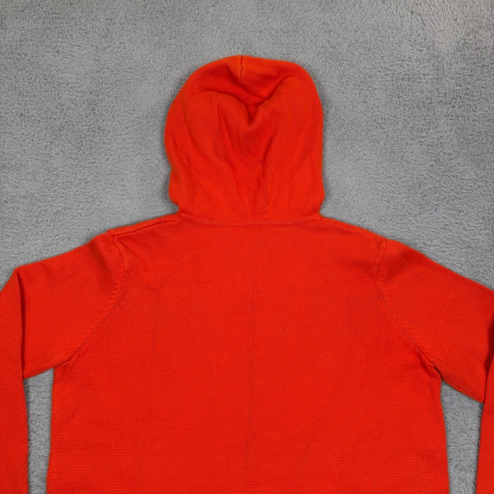 Lauren Ralph Lauren Womens Orange Cotton Knit V-Neck Hoodie Sweater Size M - Picture 4 of 10